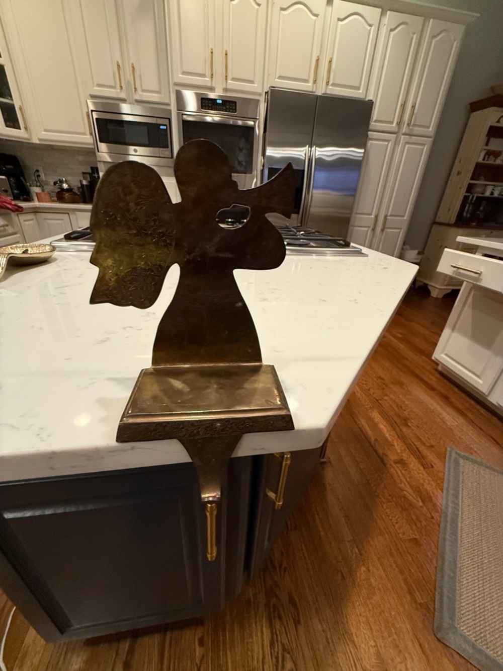 Vintage Solid Brass Angel Christmas 9" Stocking Hanger By Lord & Taylor - Picture 3 of 12